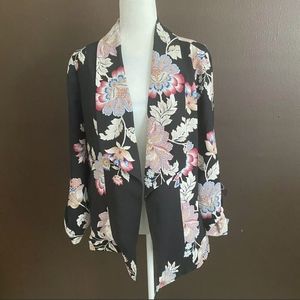 Chico's Floral Loose Open Front Blazer